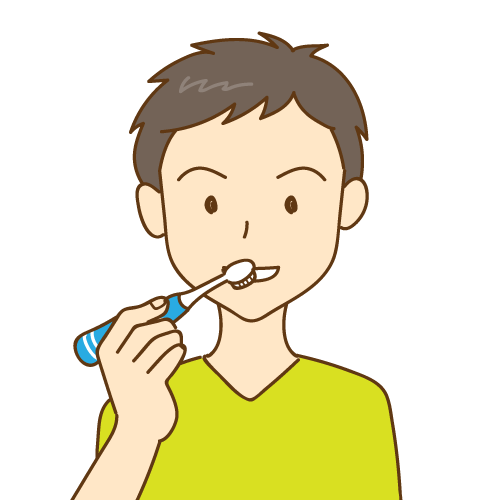 歯磨きをしている男性