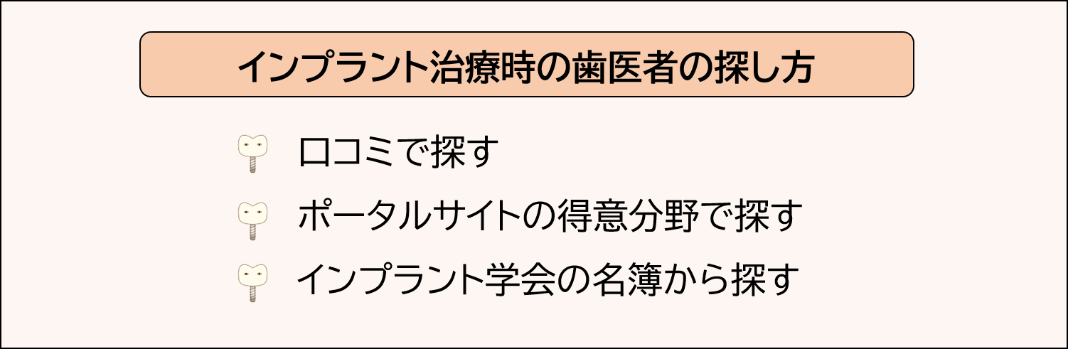 インプラント治療時の歯医者の探し方