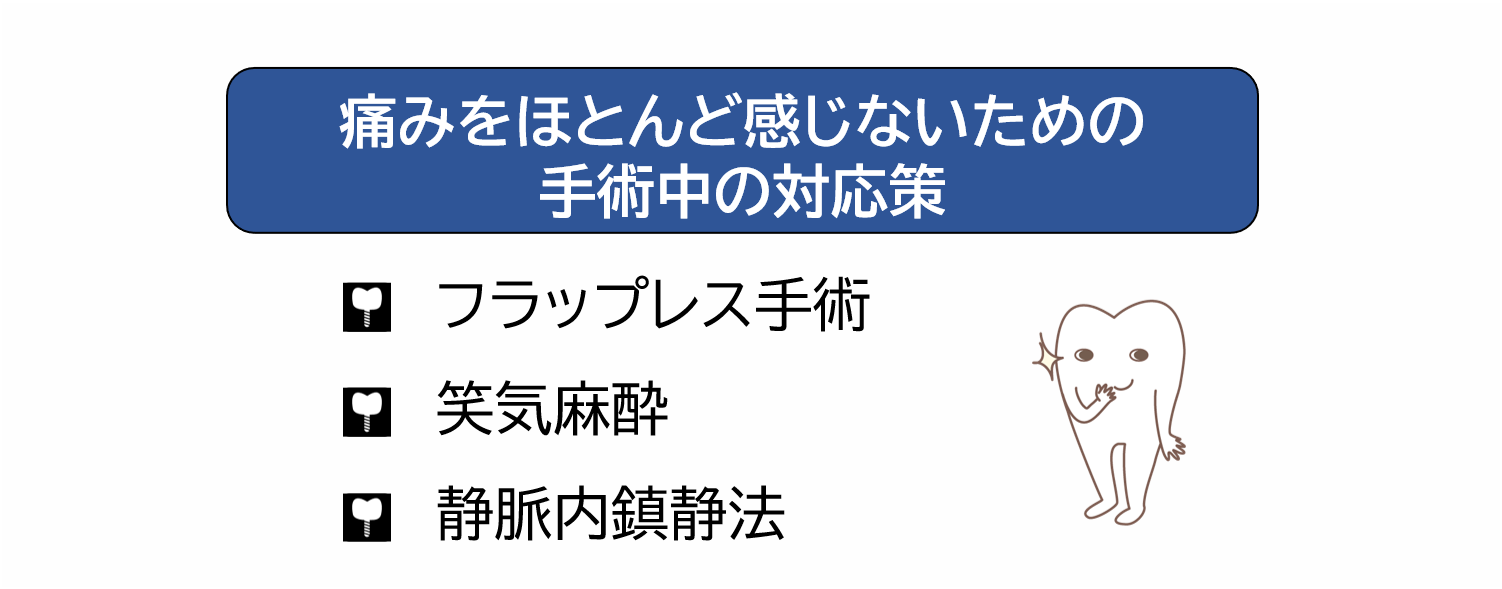 痛みをほとんど感じないための手術中の対応策