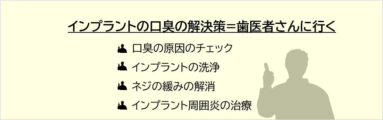 インプラントの口臭が出た時は歯医者さんに行く