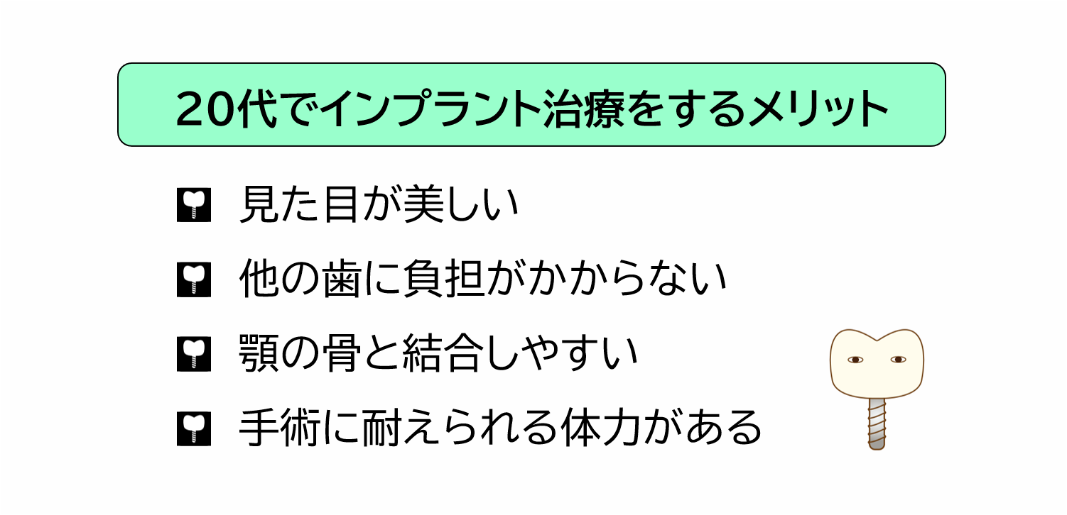 20代でインプラント治療をするメリット