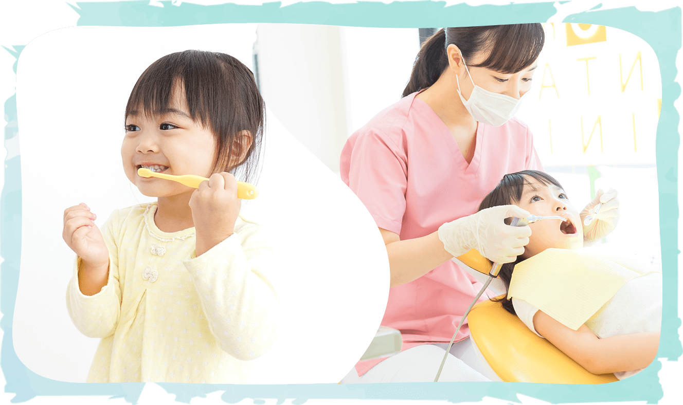 0歳から通える体制を整え、赤ちゃんの歯が生え始めたタイミングからの診療を推奨しています