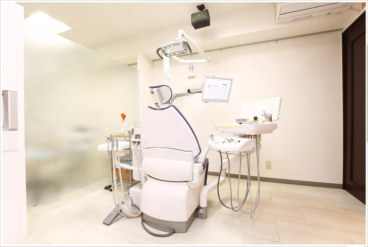 ①クリニック外観②受付③診療チェア