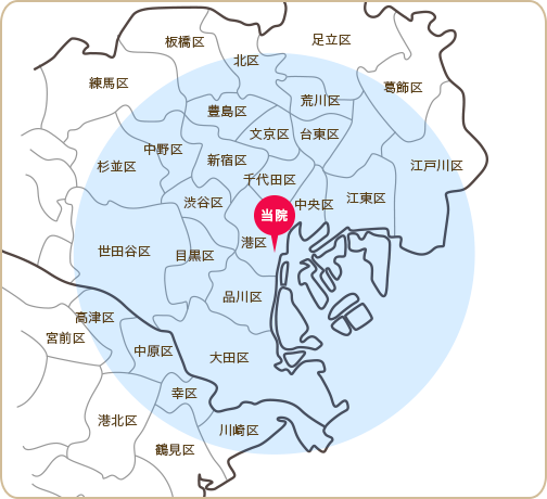 診療エリアは医院の半径16km以内と定められています。