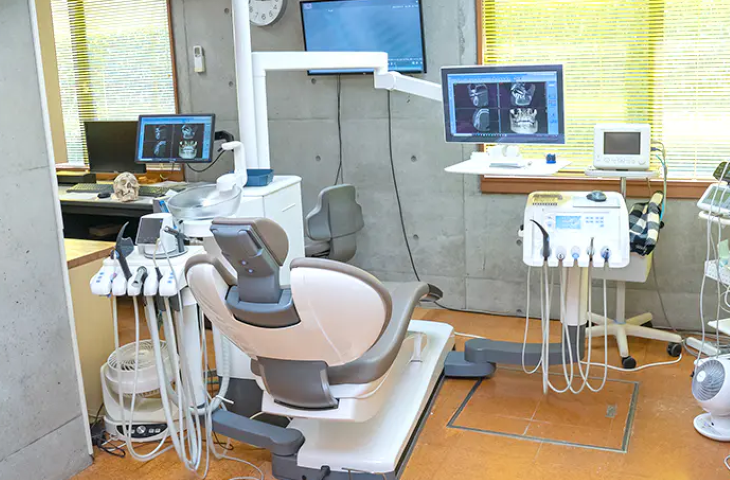 ①外観②待合室③診療台