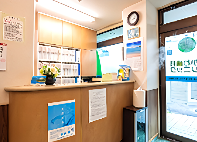 ①受付②待合室