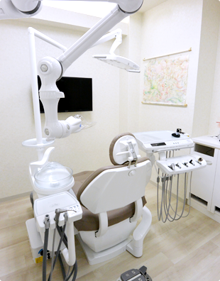 ①外観、②待合室、③診療室