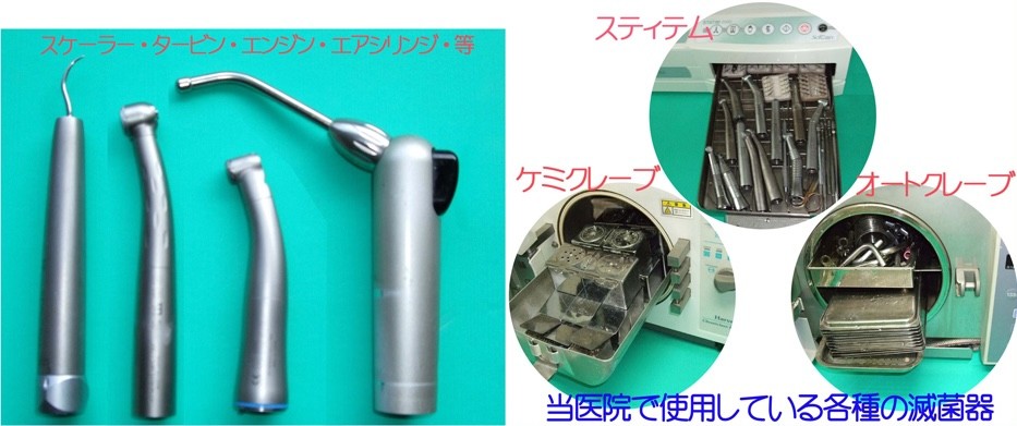 ①医院外観②医療器具の滅菌を徹底③歯科用CT完備