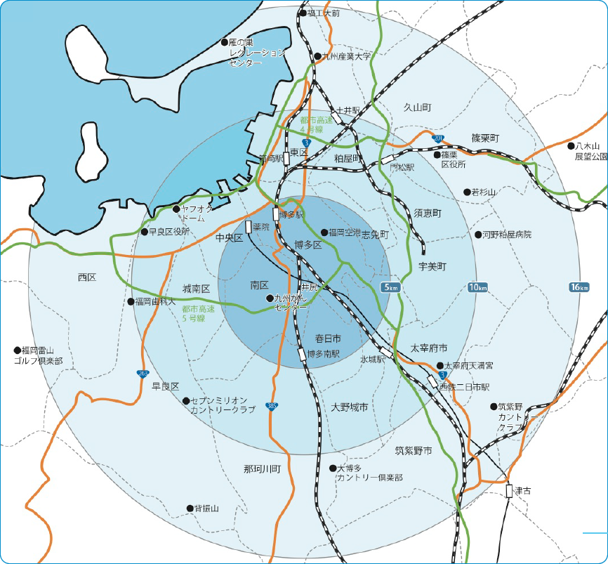 画像の円内が訪問可能エリアです