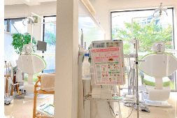 ①医院外側 ②受付③診療室