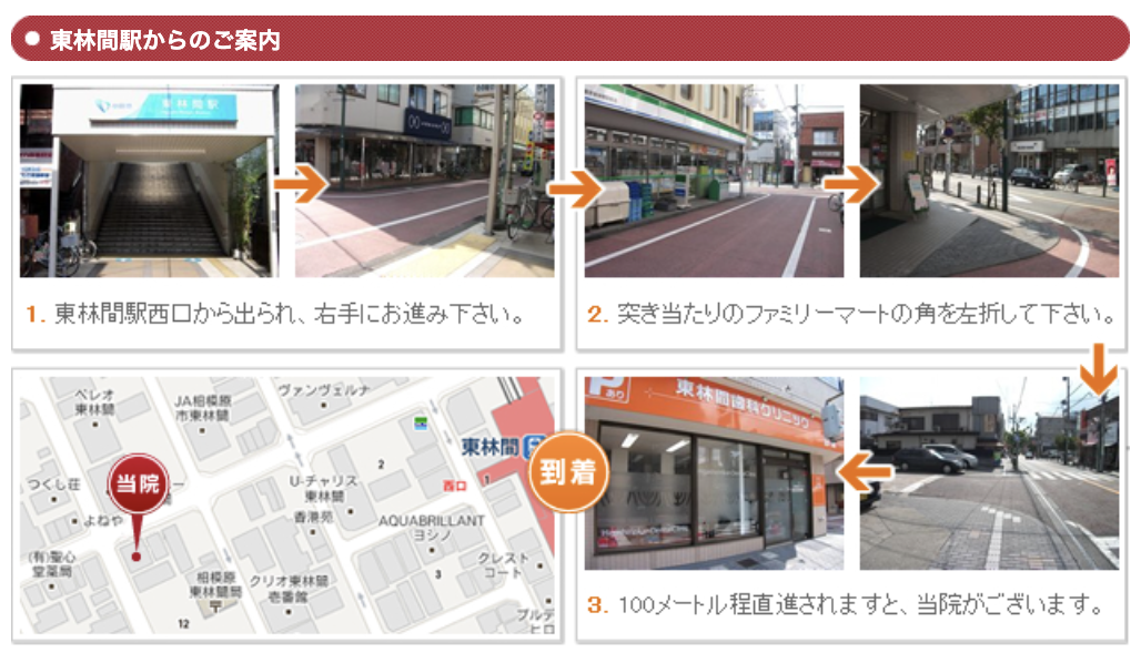 ①誠実な治療とおもてなしの心皆様の歯とお口を守る ②東林間駅からのご案内 ③駐車場のご利用について