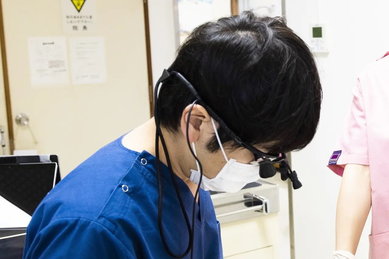 患部を拡大して確認できる拡大鏡です