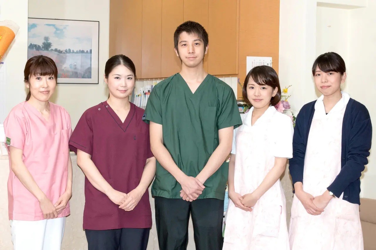 ①診療室②受付③スタッフ一同