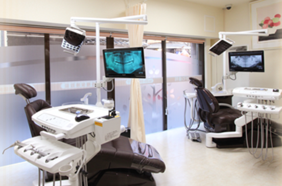 ①外観②受付③治療ユニット