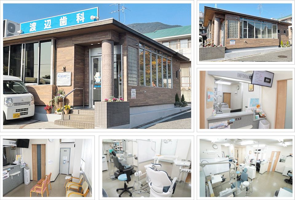 ①様々なお悩みにお答えします　②クリニック外観・内観　③治療の様子