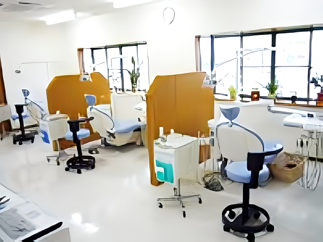 ①受付②待合室③治療室