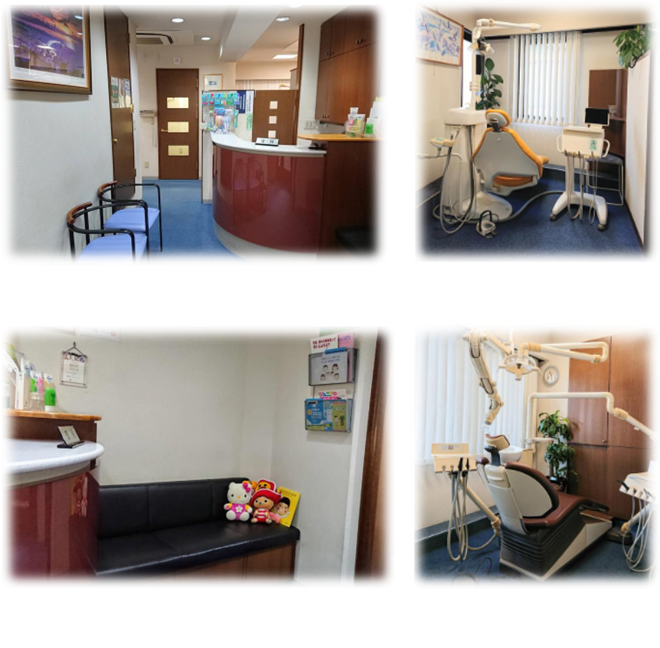 ①院内設備、②マタニティー歯科、③外観