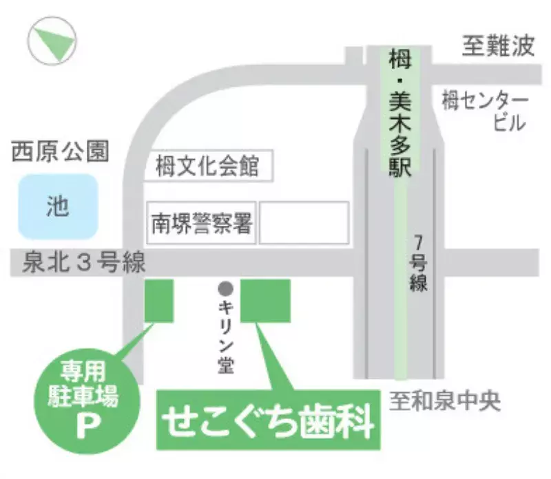 ①診療室 ②医院外観 ③アクセスマップ