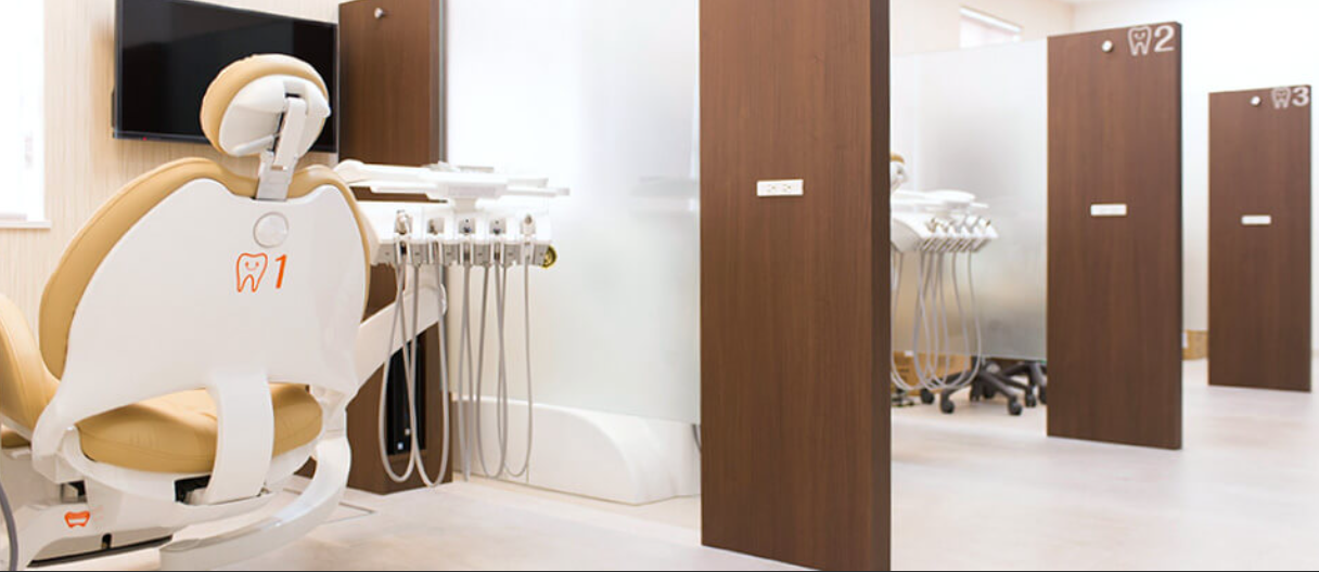 ①診療室②歯科医院外観③個室