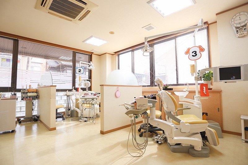 ①外観②受付③診療室