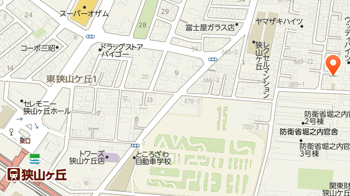 ①医院外観②スタッフ③アクセスマップ