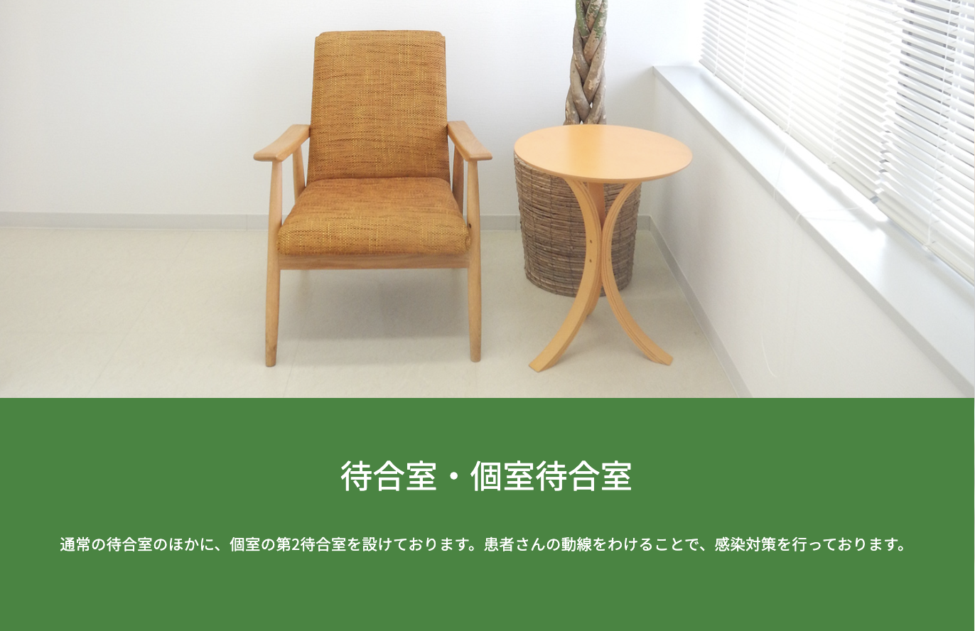 ①受付 ②待合室 ③入り口