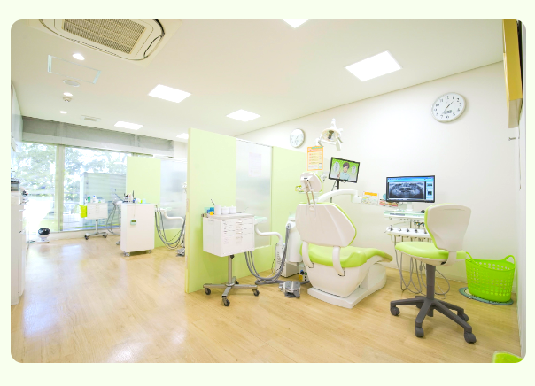 ①②院内診察室 ③たけの歯科クリニックの信条