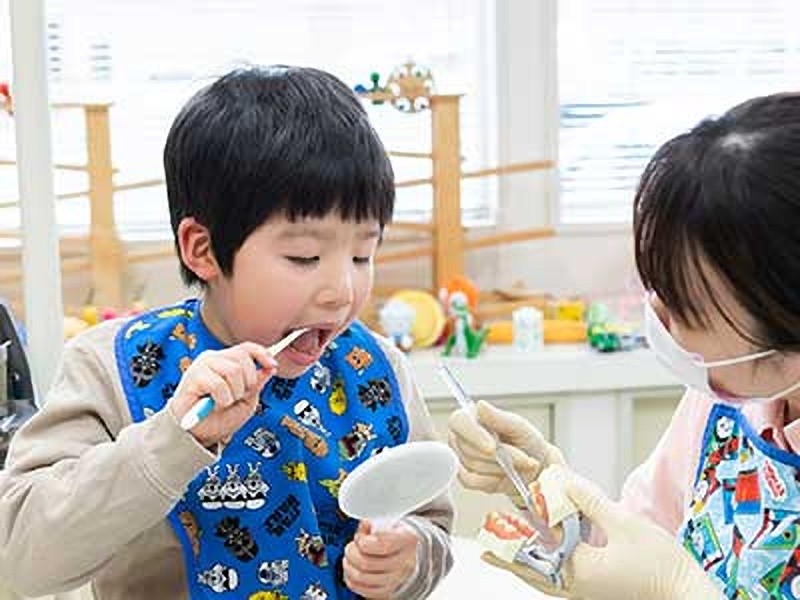 ブラッシング指導の様子
