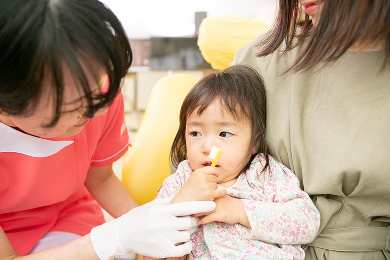 歯質を強化するフッ素塗布を実施しています