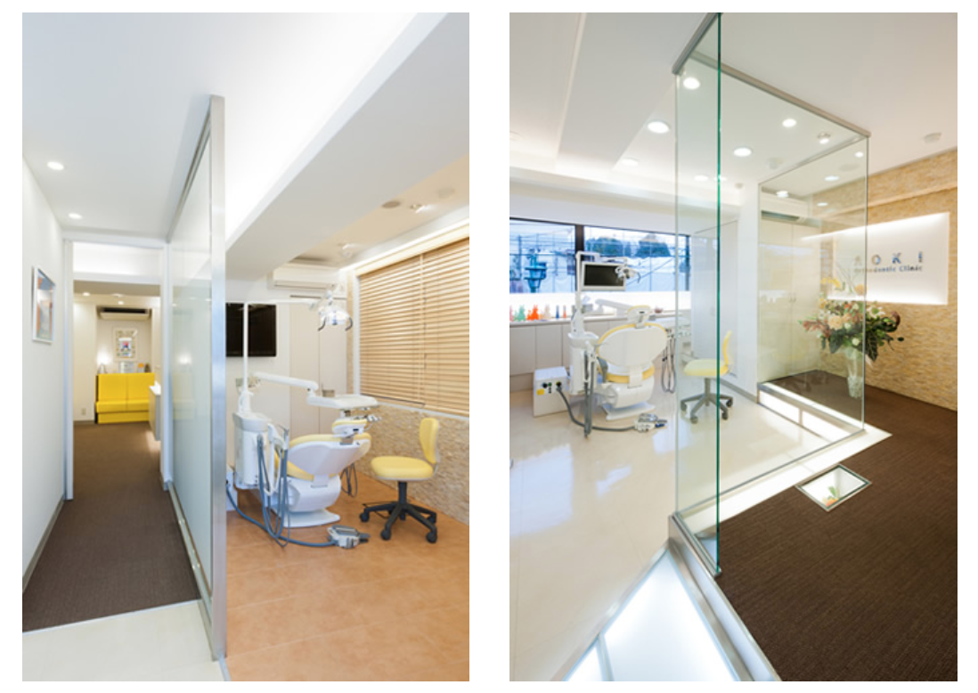 ①受付・診療室 ②受付・待合室・パウダールーム ③診療室