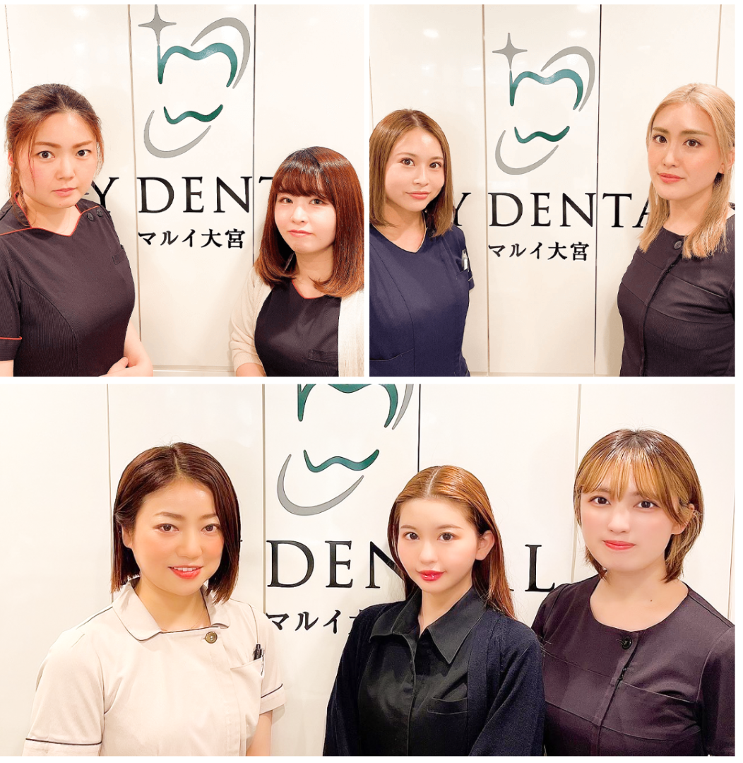 歯科衛生士、歯科助手、受付スタッフです