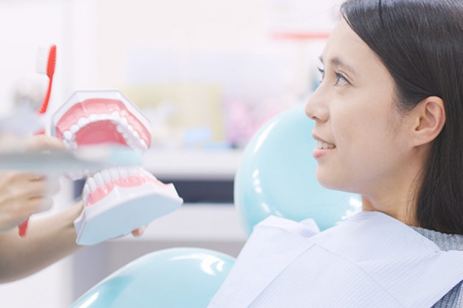 ブラッシング指導の様子