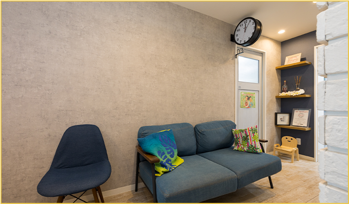 ①受付②待合室③キッズスペース