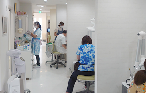 ①入口看板②治療ユニット③治療風景