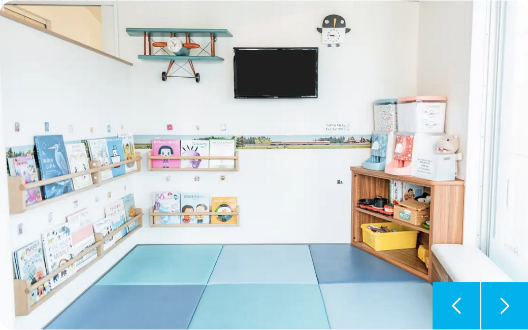 ①受付②待合室③キッズスペース