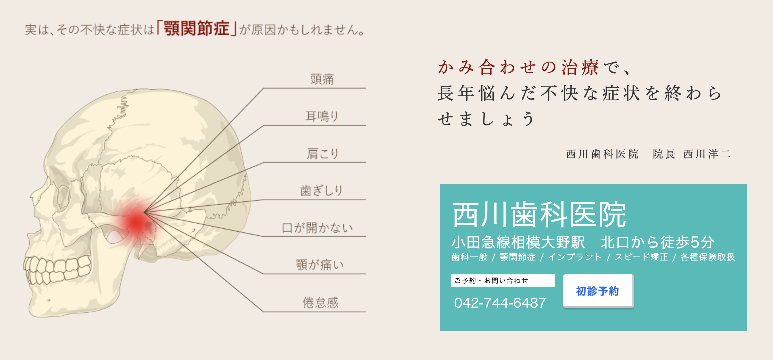 ①医院情報 ②医院外観 ③院内のご案内