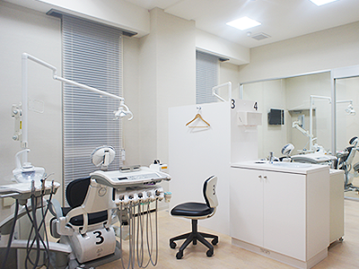 ①受付　②待合室　③診療室