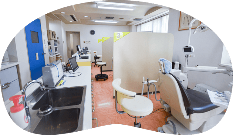 ①医院外観②受付③診療室