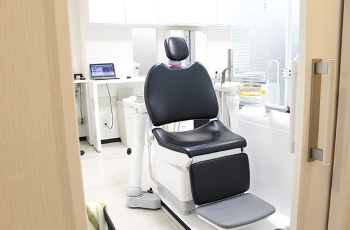 ①クリニック外観②受付③診療チェア