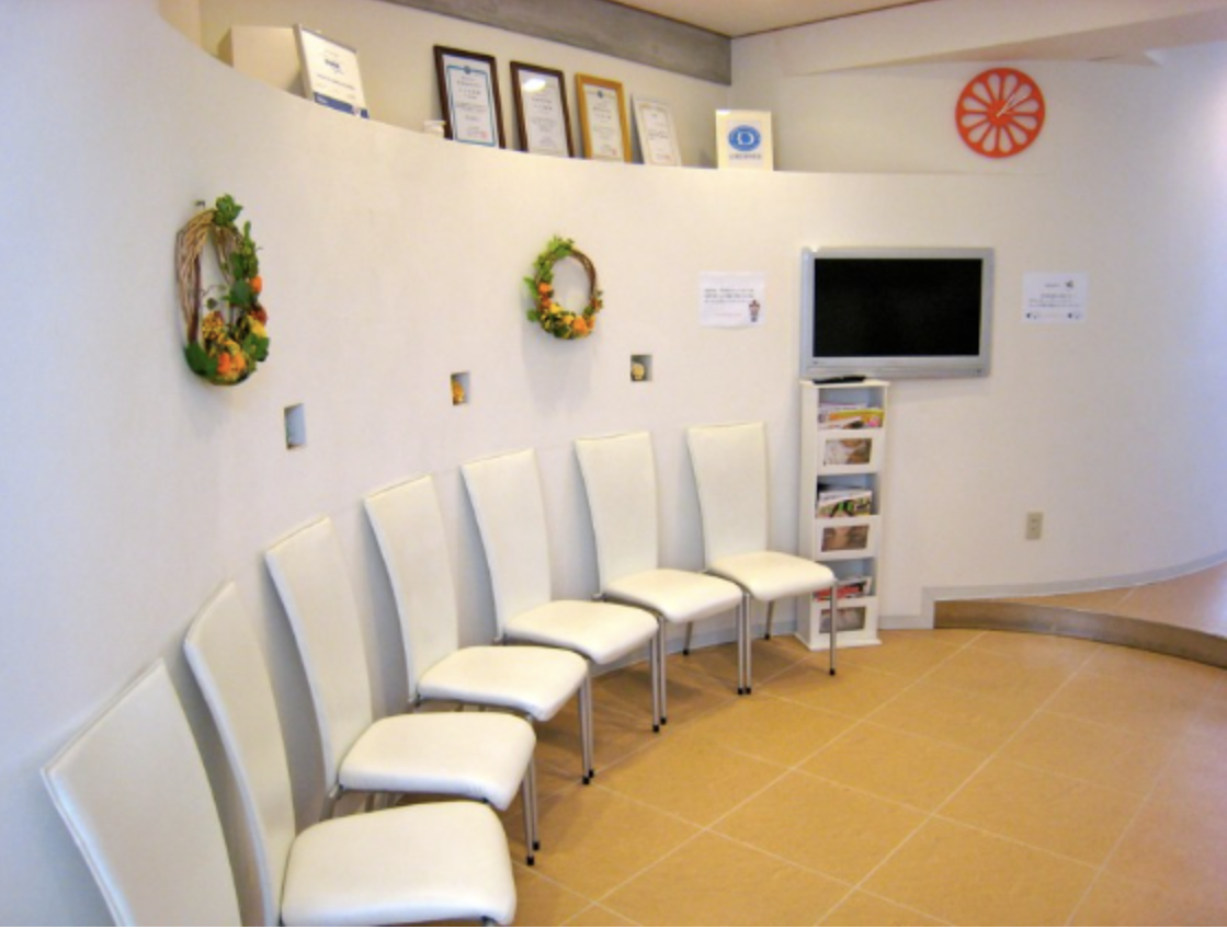 ①医院外観②受付③待合室