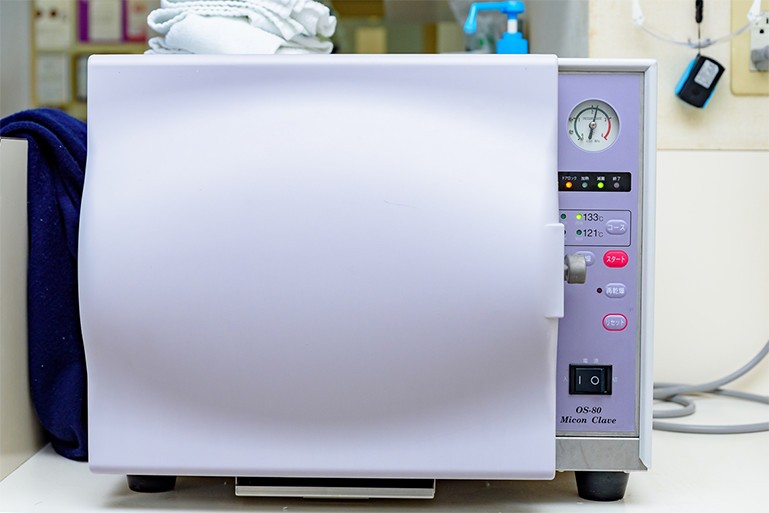 使用される治療器具は丁寧に滅菌されています