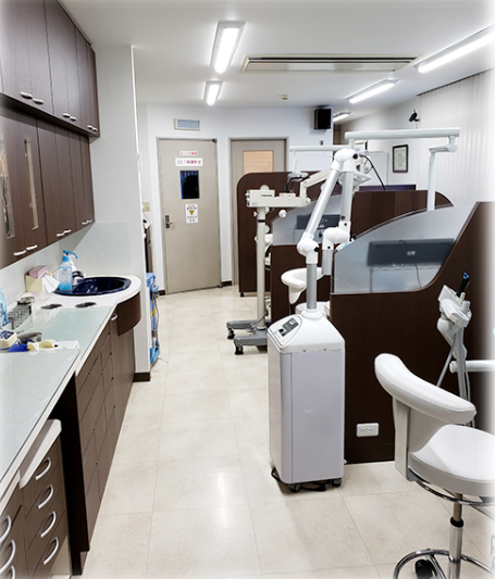 ①受付②待合い③診療室