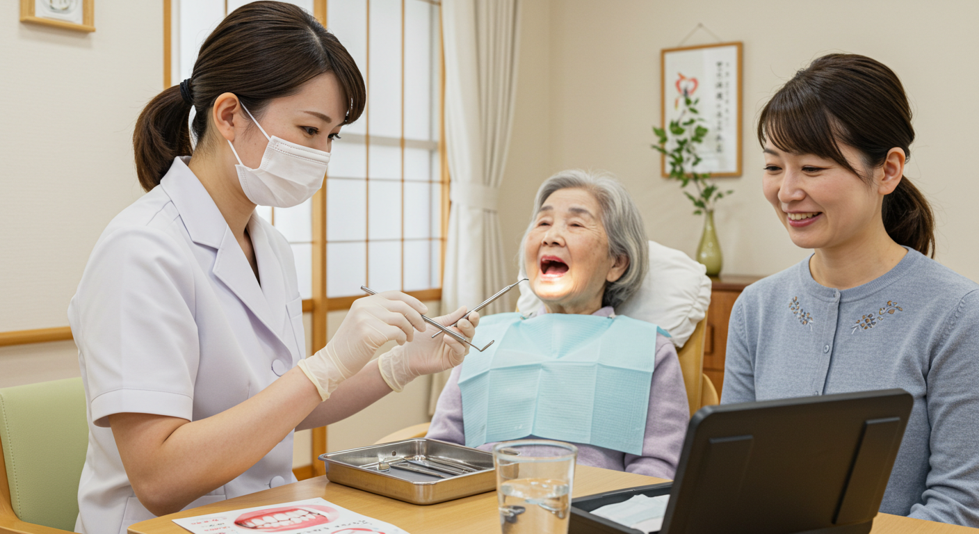 医院から半径16km以内のご自宅や施設に、歯科医師や歯科衛生士が訪問して診療します