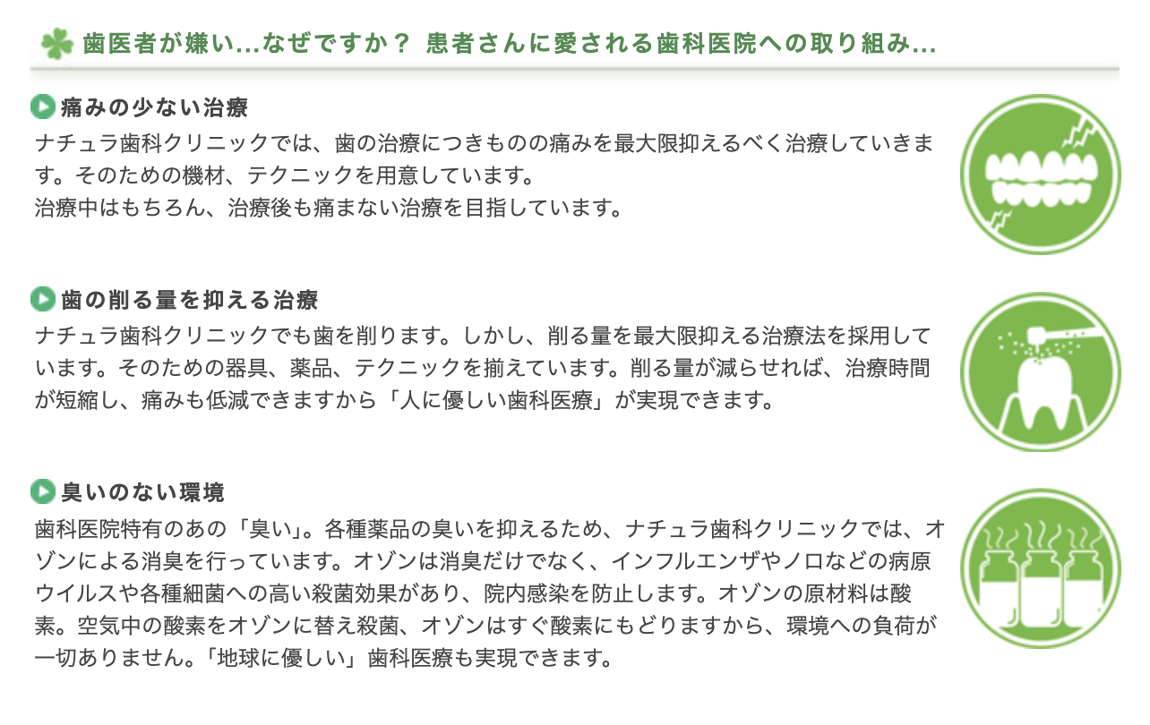 ①医院外観 ②医院の取り組み ③診療受付時間・休診日