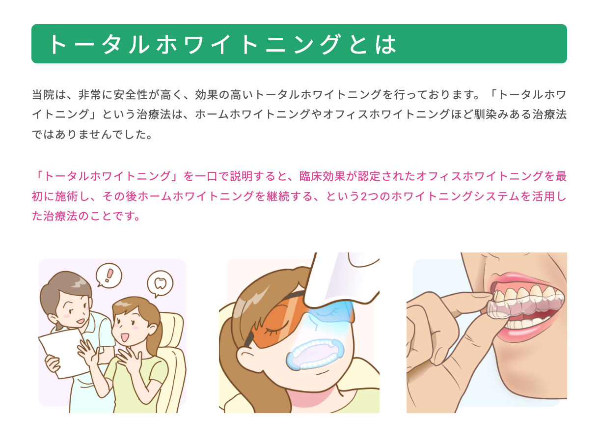 自然で美しい白い歯を目指すホワイトニング治療を提供しています
