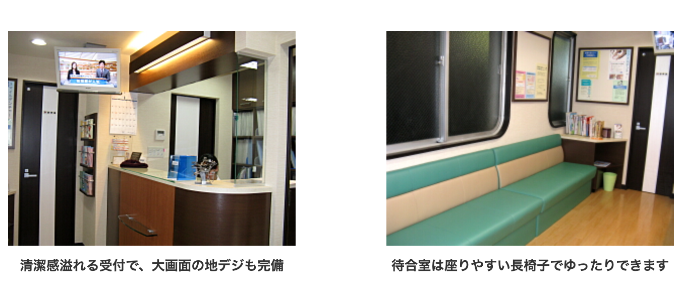 ①入り口 ②受付・待合室 ③診療室・特診室