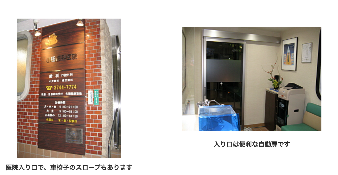 ①入り口 ②受付・待合室 ③診療室・特診室