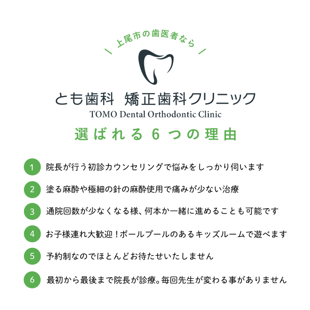 当医院では、「しっかり噛める」「大きなお口で笑える」「通いやすい」という３つの価値を大切にしています