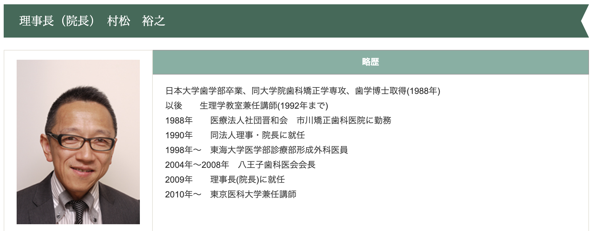理事長（院長）の村松 裕之