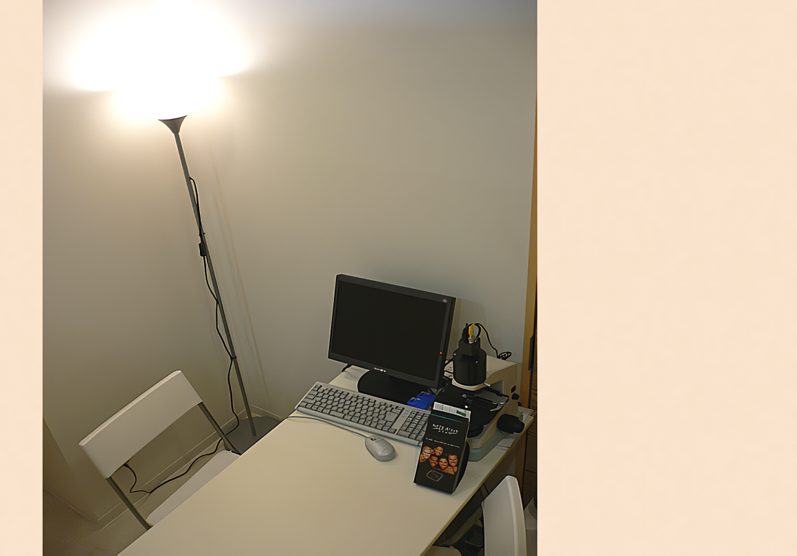 ①診療スペース②外観③カウンセリングルーム